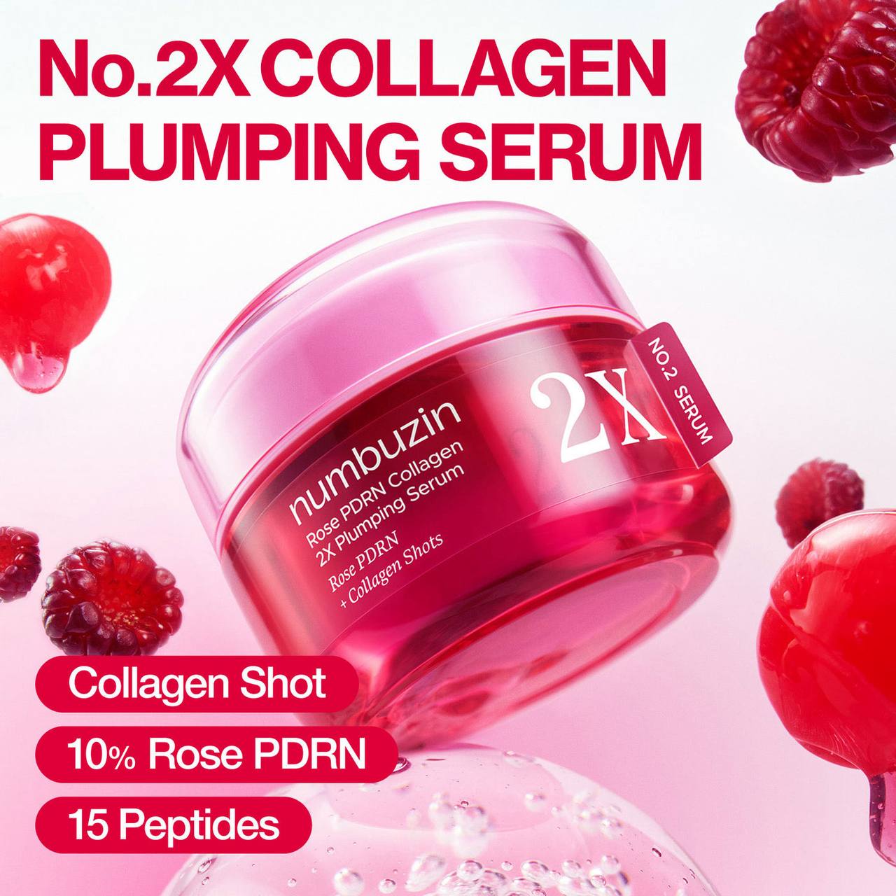 Numbuzin No.2 Rose PDRN Collagen 2X Plumping Serum