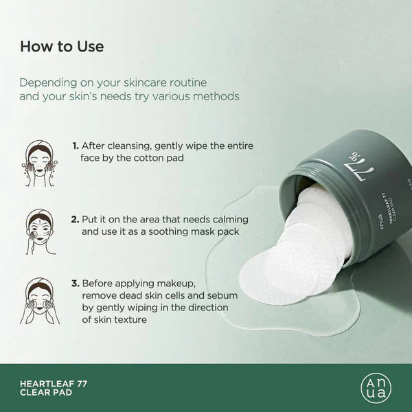 ANUA Heatleaf 77% Clear Pad 160ml